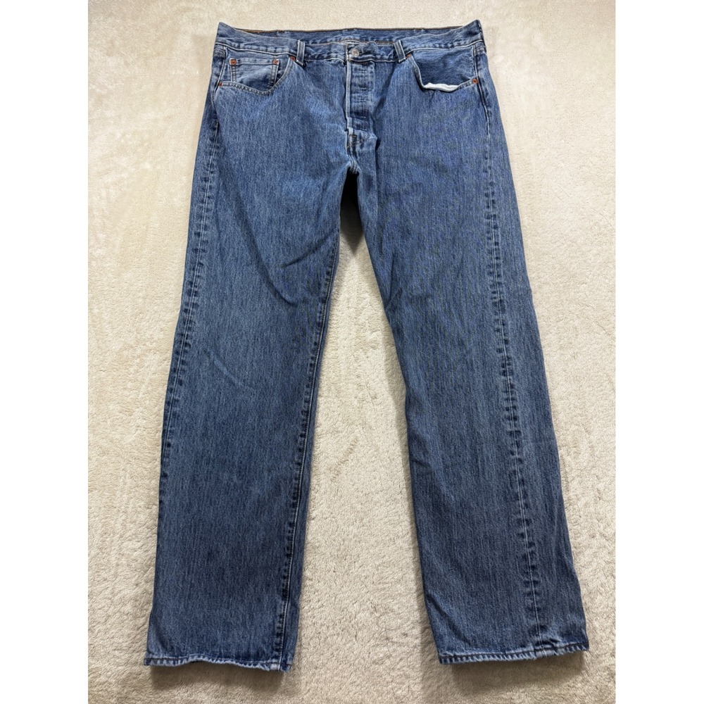 Levi's Mens 501 Button Fly Straight Blue Denim Jeans 40x32 Meas: 39x31